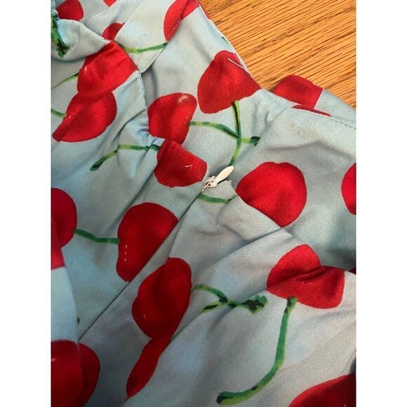 Grace Karin women's Vintage-Style Light Blue Cherry Print dress with tied bow M - Picture 7 of 8